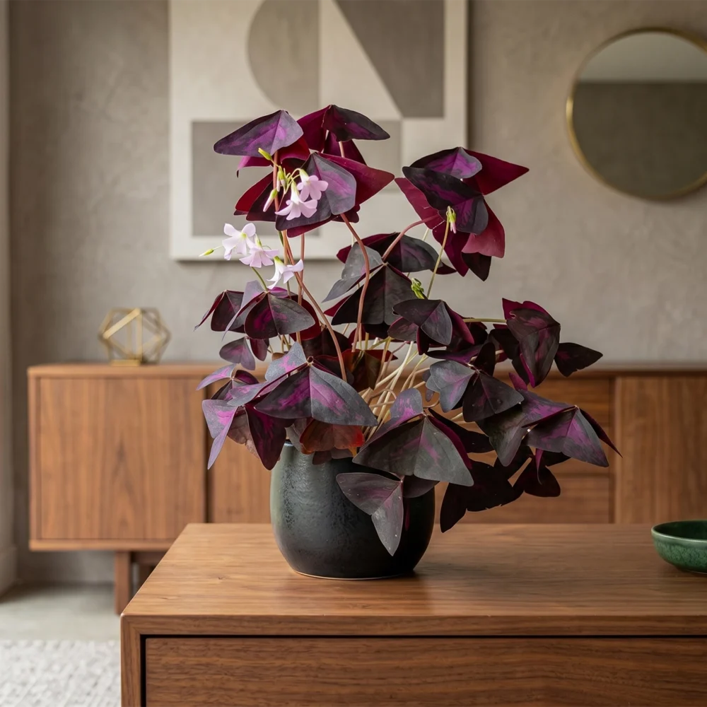 Oxalis Triangularis planta fluture mov in ghiveci plastic