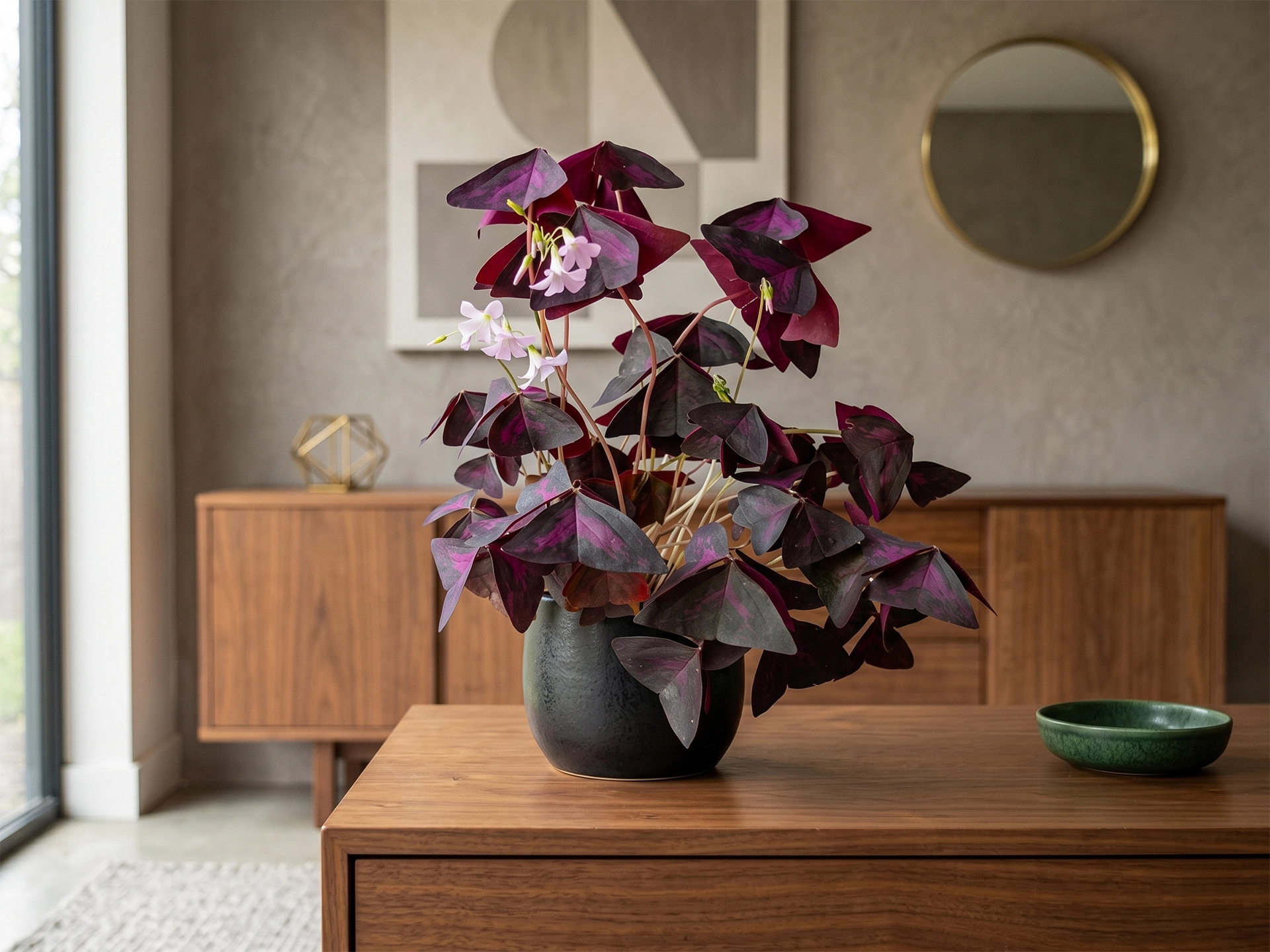 Oxalis Triangularis planta fluture mov in ghiveci plastic